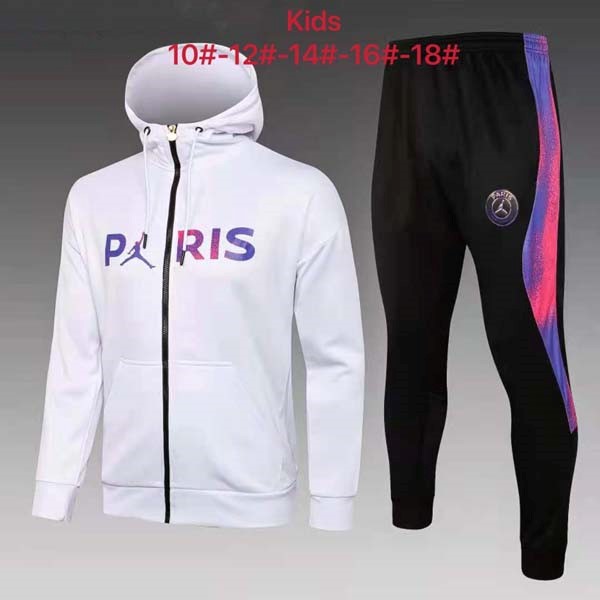 Niños Chandal Con Capucha Paris Saint Germain 2022 Blanco Rosa 1